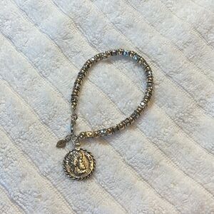 SILPADA SILVER AND GOLD FILLED COIN BRACELET.